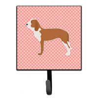 "Caroline's Treasures Spanish Hound Checkerboard Pink Leash or Key Holder BB3591SH4, Small, Multicolor"