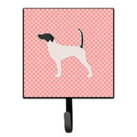 "Caroline's Treasures English Pointer Checkerboard Pink Leash or Key Holder BB3595SH4, Small, Multicolor"