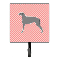 "Caroline's Treasures Scottish Deerhound Checkerboard Pink Leash or Key Holder BB3596SH4, Small, Multicolor"
