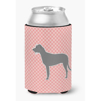 "Caroline's Treasures Irish Wolfhound Checkerboard Pink Can or Bottle Hugger BB3603CC, Can Hugger, Multicolor"