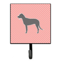 "Caroline's Treasures Irish Wolfhound Checkerboard Pink Leash or Key Holder BB3603SH4, Small, Multicolor"