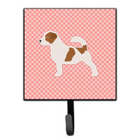 "Caroline's Treasures Jack Russell Terrier Checkerboard Pink Leash or Key Holder BB3607SH4, Small, Multicolor"