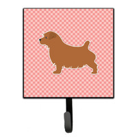 "Caroline's Treasures Norfolk Terrier Checkerboard Pink Leash or Key Holder BB3609SH4, Small, Multicolor"