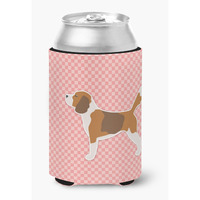 "Caroline's Treasures Beagle Checkerboard Pink Can or Bottle Hugger BB3610CC, Can Hugger, Multicolor"