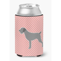 "Caroline's Treasures German Wirehaired Pointer Checkerboard Pink Can or Bottle Hugger BB3611CC, Can Hugger, Multicolor"