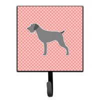 "Caroline's Treasures German Wirehaired Pointer Checkerboard Pink Leash or Key Holder BB3611SH4, Small, Multicolor"