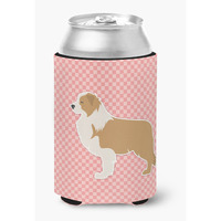 "Caroline's Treasures Red Border Collie Checkerboard Pink Can or Bottle Hugger BB3622CC, Can Hugger, Multicolor"