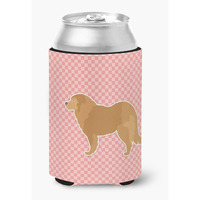"Caroline's Treasures Caucasian Shepherd Dog Checkerboard Pink Can or Bottle Hugger BB3625CC, Can Hugger, Multicolor"