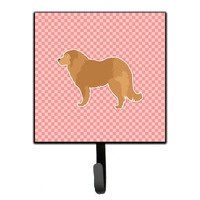 "Caroline's Treasures Caucasian Shepherd Dog Checkerboard Pink Leash or Key Holder BB3625SH4, Small, Multicolor"