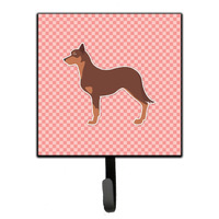 "Caroline's Treasures Australian Kelpie Dog Checkerboard Pink Leash or Key Holder BB3629SH4, Small, Multicolor"