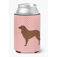 "Caroline's Treasures Portuguese Sheepdog Dog Checkerboard Pink Can or Bottle Hugger BB3631CC, Can Hugger, Multicolor"