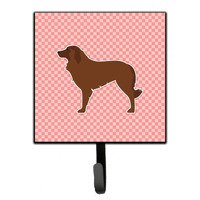 "Caroline's Treasures Portuguese Sheepdog Dog Checkerboard Pink Leash or Key Holder BB3631SH4, Small, Multicolor"