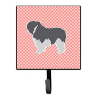 "Caroline's Treasures Polish Lowland Sheepdog Dog Checkerboard Pink Leash or Key Holder BB3632SH4, Small, Multicolor"