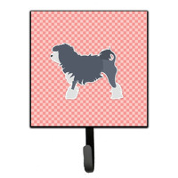 "Caroline's Treasures Lowchen Checkerboard Pink Leash or Key Holder BB3635SH4, Small, Multicolor"