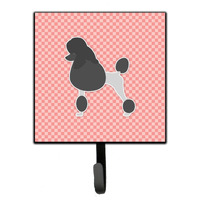 "Caroline's Treasures Poodle Checkerboard Pink Leash or Key Holder BB3639SH4, Small, Multicolor"