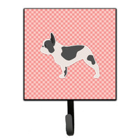 "Caroline's Treasures French Bulldog Checkerboard Pink Leash or Key Holder BB3641SH4, Small, Multicolor"