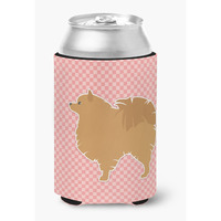 "Caroline's Treasures Pomeranian Checkerboard Pink Can or Bottle Hugger BB3642CC, Can Hugger, Multicolor"
