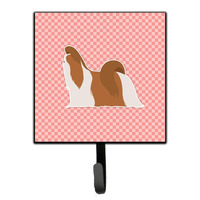 "Caroline's Treasures Shih Tzu Checkerboard Pink Leash or Key Holder BB3646SH4, Small, Multicolor"