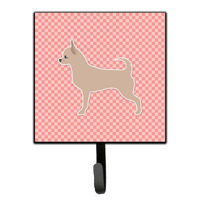 "Caroline's Treasures Chihuahua Checkerboard Pink Leash or Key Holder BB3650SH4, Small, Multicolor"