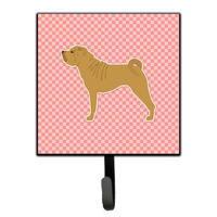 "Caroline's Treasures Shar Pei Merry Checkerboard Pink Leash or Key Holder BB3652SH4, Small, Multicolor"