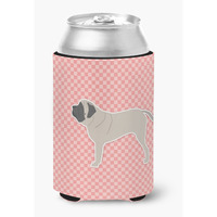 "Caroline's Treasures English Mastiff Checkerboard Pink Can or Bottle Hugger BB3656CC, Can Hugger, Multicolor"