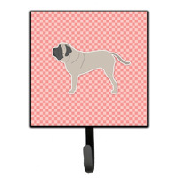 "Caroline's Treasures English Mastiff Checkerboard Pink Leash or Key Holder BB3656SH4, Small, Multicolor"