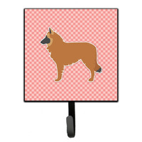 "Caroline's Treasures Belgian Shepherd Checkerboard Pink Leash or Key Holder BB3661SH4, Small, Multicolor"