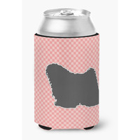 "Caroline's Treasures Puli Checkerboard Pink Can or Bottle Hugger BB3663CC, Can Hugger, Multicolor"