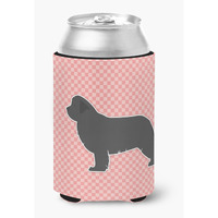 "Caroline's Treasures Newfoundland Checkerboard Pink Can or Bottle Hugger BB3664CC, Can Hugger, Multicolor"