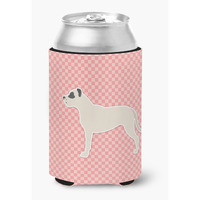 "Caroline's Treasures Dogo Argentino Checkerboard Pink Can or Bottle Hugger BB3667CC, Can Hugger, Multicolor"