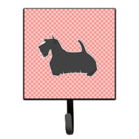 "Caroline's Treasures Scottish Terrier Checkerboard Pink Leash or Key Holder BB3669SH4, Small, Multicolor"