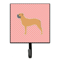 "Caroline's Treasures Bullmastiff Checkerboard Pink Leash or Key Holder BB3671SH4, Small, Multicolor"