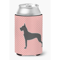"Caroline's Treasures Great Dane Checkerboard Pink Can or Bottle Hugger BB3675CC, Can Hugger, Multicolor"