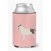 "Caroline's Treasures Bull Terrier Checkerboard Pink Can or Bottle Hugger BB3678CC, Can Hugger, Multicolor"