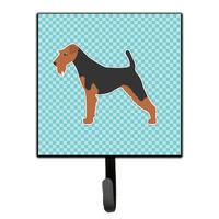 "Caroline's Treasures Welsh Terrier Checkerboard Blue Leash or Key Holder BB3685SH4, Small, Multicolor"