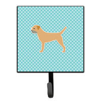 "Caroline's Treasures Border Terrier Checkerboard Blue Leash or Key Holder BB3689SH4, Small, Multicolor"