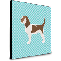 "Caroline's Treasures Grand Basset Griffon Vendeen Checkerboard Blue Artwork Panel wall-decor, Multicolor"