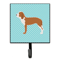 "Caroline's Treasures Spanish Hound Checkerboard Blue Leash or Key Holder BB3691SH4, Small, Multicolor"
