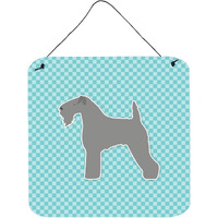 "Caroline's Treasures Kerry Terrier Checkerboard Blue Wall or Door Hanging Prints BB3692DS66, 6"" x 6"", Multicolor"