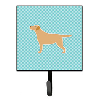 "Caroline's Treasures Yellow Labrador Retriever Checkerboard Blue Leash or Key Holder BB3697SH4, Small, Multicolor"