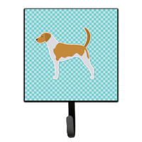"Caroline's Treasures American Foxhound Checkerboard Blue Leash or Key Holder BB3698SH4, Small, Multicolor"