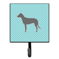 "Caroline's Treasures Irish Wolfhound Checkerboard Blue Leash or Key Holder BB3703SH4, Small, Multicolor"