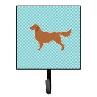 "Caroline's Treasures Golden Retriever Checkerboard Blue Leash or Key Holder BB3704SH4, Small, Multicolor"