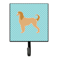 "Caroline's Treasures Afghan Hound Checkerboard Blue Leash or Key Holder BB3706SH4, Small, Multicolor"