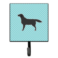 "Caroline's Treasures Black Labrador Retriever Checkerboard Blue Leash or Key Holder BB3708SH4, Small, Multicolor"