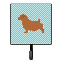 "Caroline's Treasures Norfolk Terrier Checkerboard Blue Leash or Key Holder BB3709SH4, Small, Multicolor"