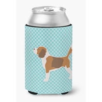 "Caroline's Treasures Beagle Checkerboard Blue Can or Bottle Hugger BB3710CC, Can Hugger, Multicolor"