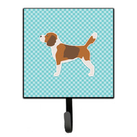 "Caroline's Treasures Beagle Checkerboard Blue Leash or Key Holder BB3710SH4, Small, Multicolor"