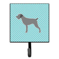 "Caroline's Treasures German Wirehaired Pointer Checkerboard Blue Leash or Key Holder BB3711SH4, Small, Multicolor"