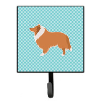 "Caroline's Treasures Collie Checkerboard Blue Leash or Key Holder BB3716SH4, Small, Multicolor"